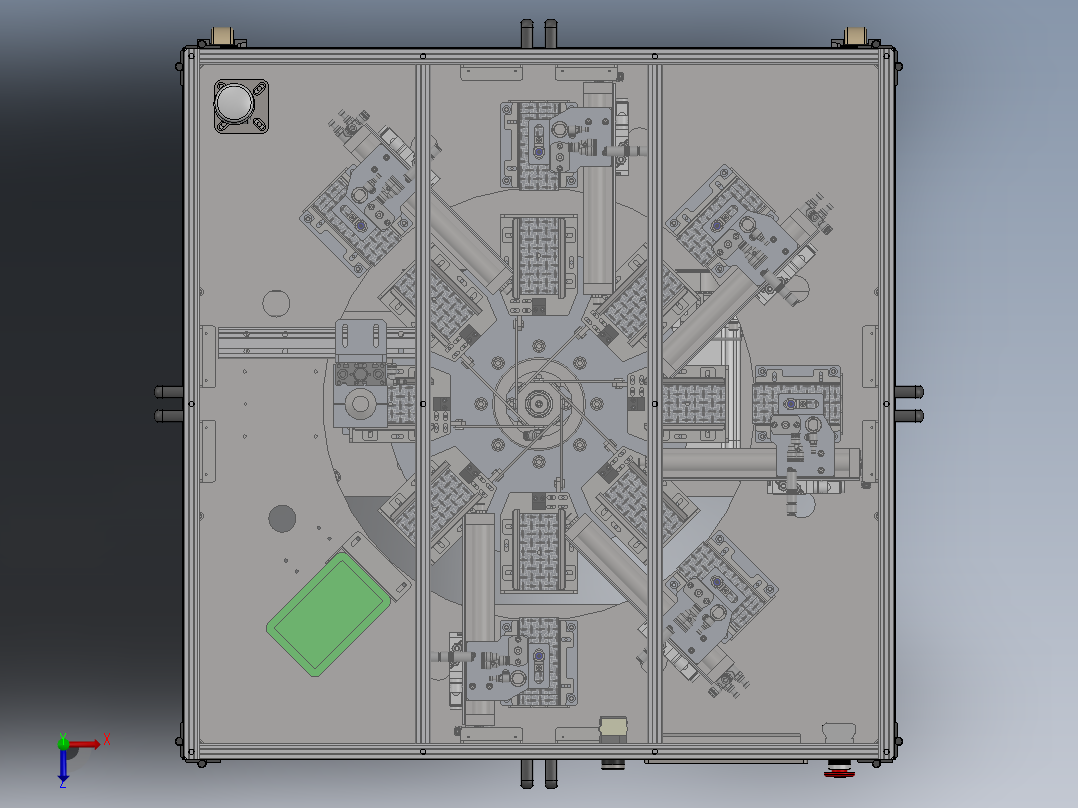自动化水洗标机sw18可编辑俯视图