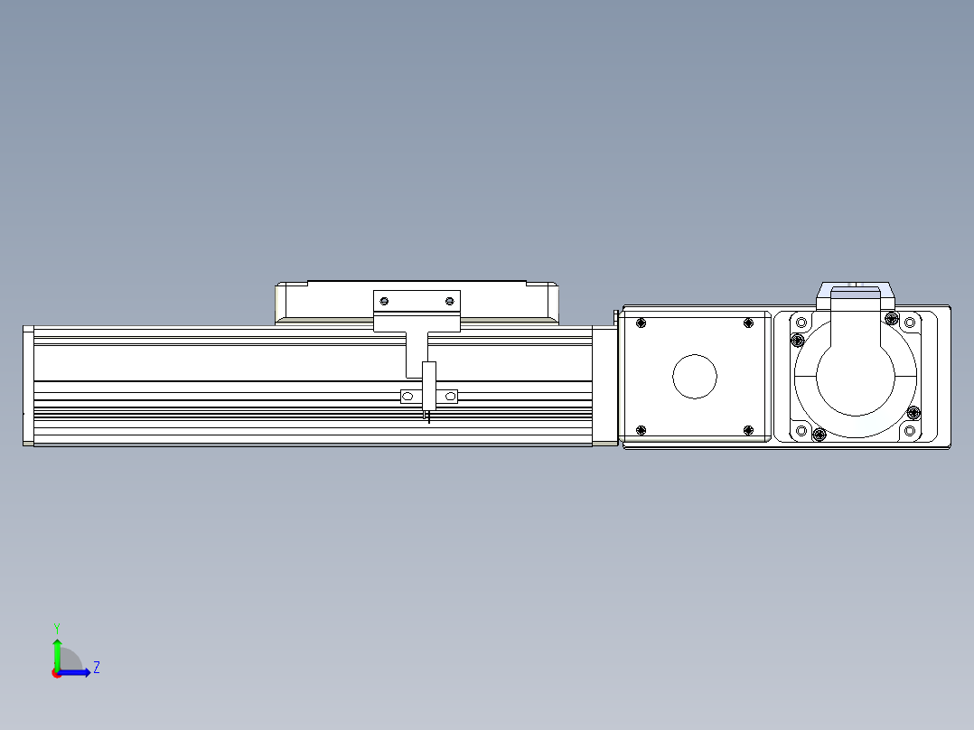 同步带全封闭直线模组TPA-HCB-105D-90-L50-MR-Y-P20-N3左视图