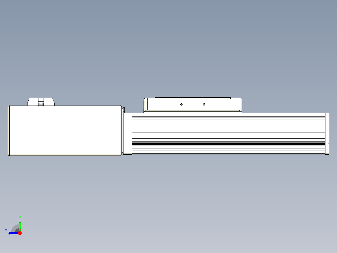 同步带全封闭直线模组TPA-HCB-105D-90-L50-MR-Y-P20-N3右视图