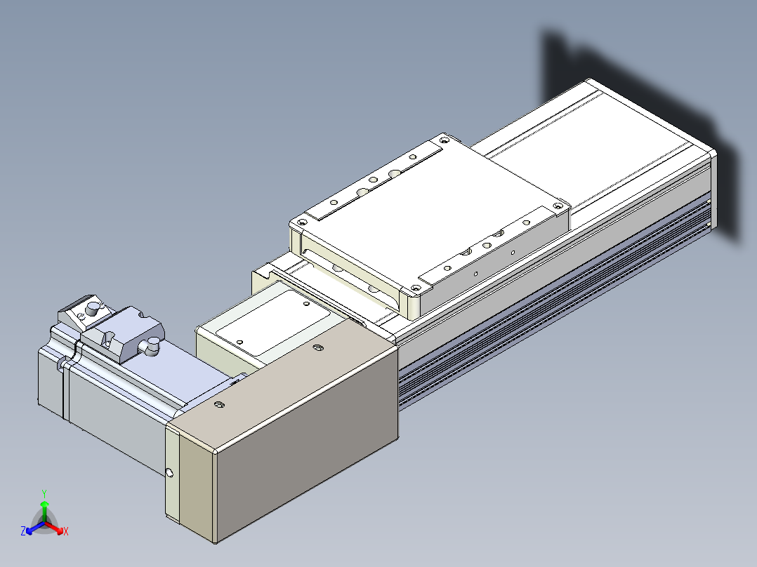 同步带全封闭直线模组TPA-HCB-105D-90-L50-MR-Y-P20-N3正等轴测图