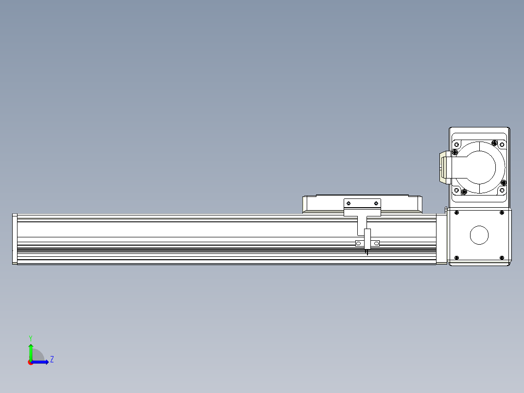 同步带全封闭直线模组TPA-HCB-105D-90-L250-RU-C-P20-N3左视图