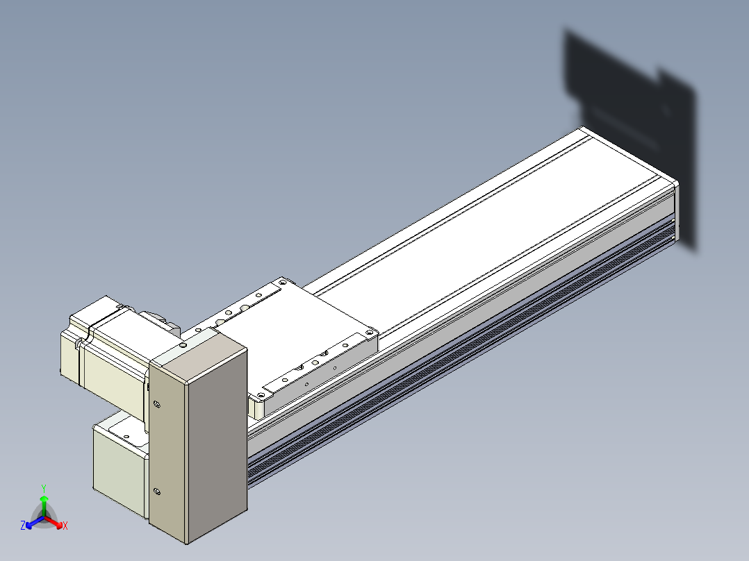 同步带全封闭直线模组TPA-HCB-105D-90-L250-RU-C-P20-N3正等轴测图