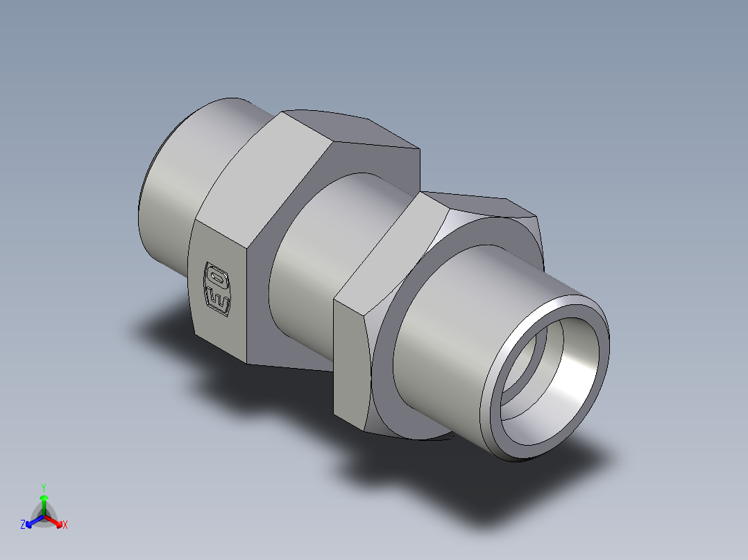 卡套式工业通用硬管接头EO_Bulkhead_union_SV16SOMDCF正等轴测图