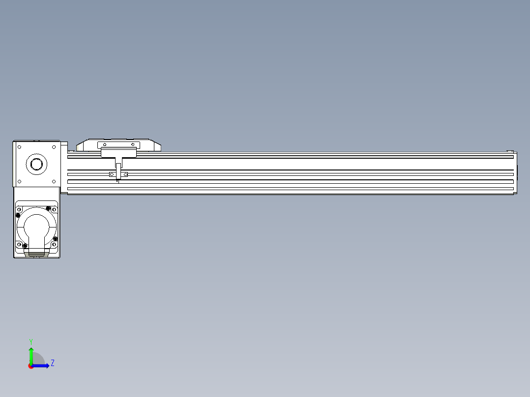 同步带全封闭直线模组TPA-HCB-85D-90-L450-LP-Y-P20-N3左视图