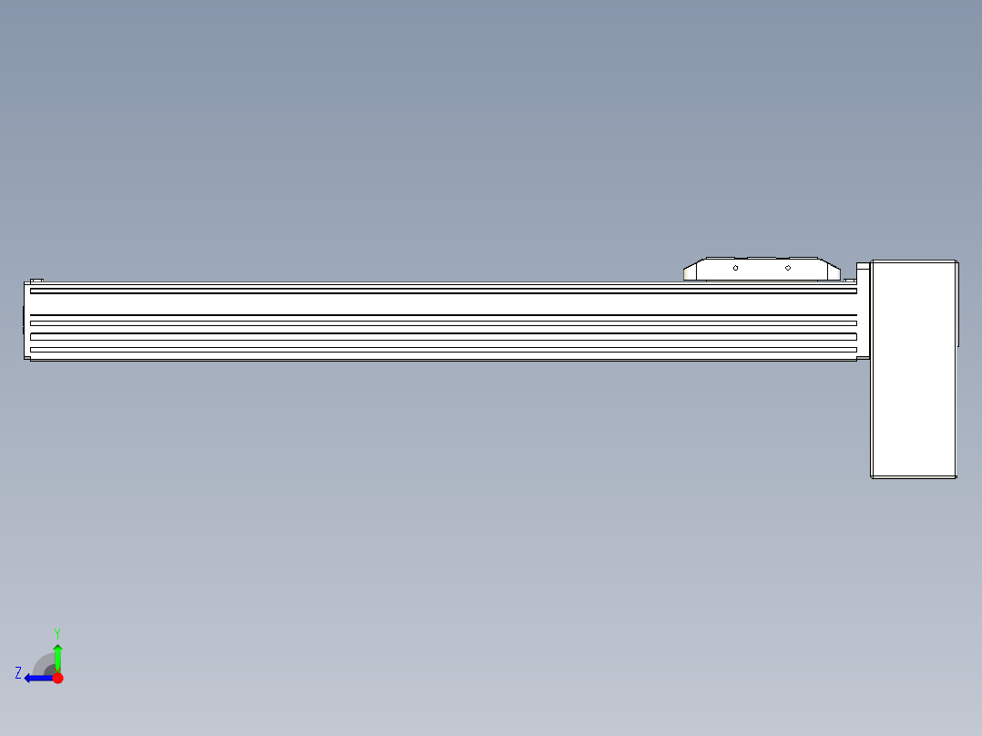 同步带全封闭直线模组TPA-HCB-85D-90-L450-LP-Y-P20-N3右视图