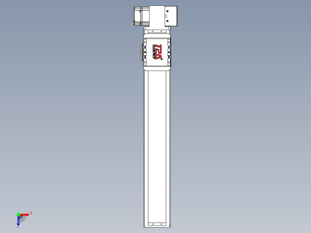 同步带全封闭直线模组TPA-HCB-85D-90-L450-LP-Y-P20-N3俯视图