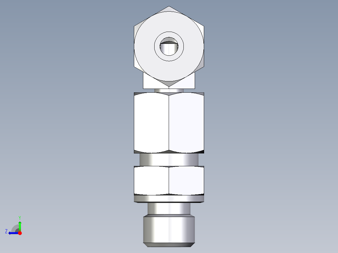 卡套式工业通用硬管接头EO_Assembled_adjustable_standpipe_elbow_EVW08SM71右视图
