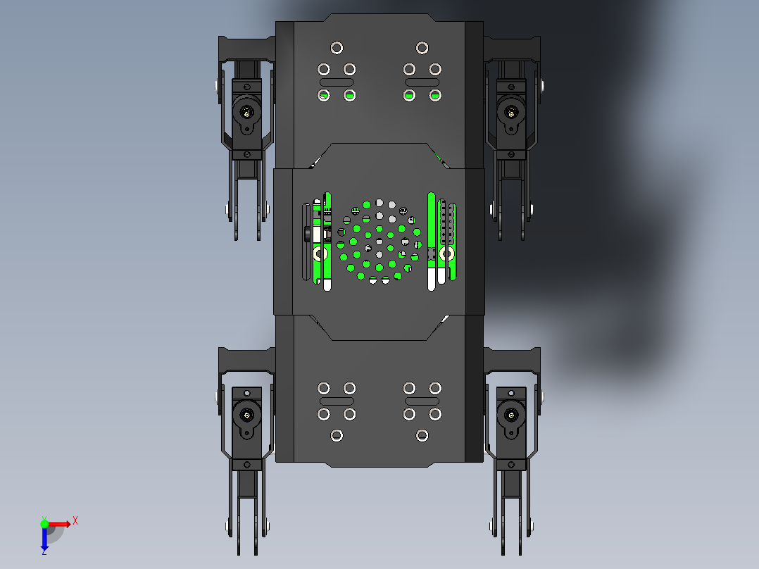 机械狗简易结构俯视图