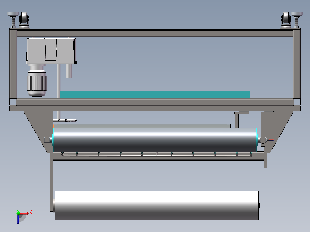 单体滚筒测试sw18可编辑俯视图