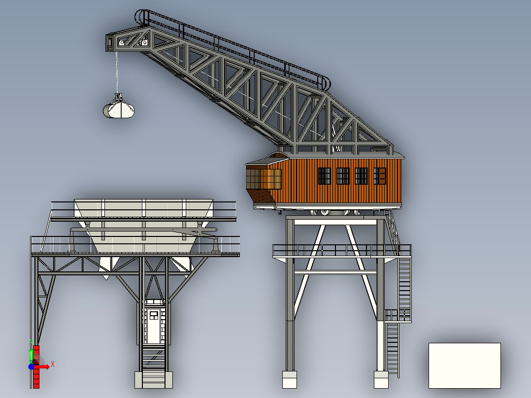 港口用大型吊车大重载搬运机抓手前视图