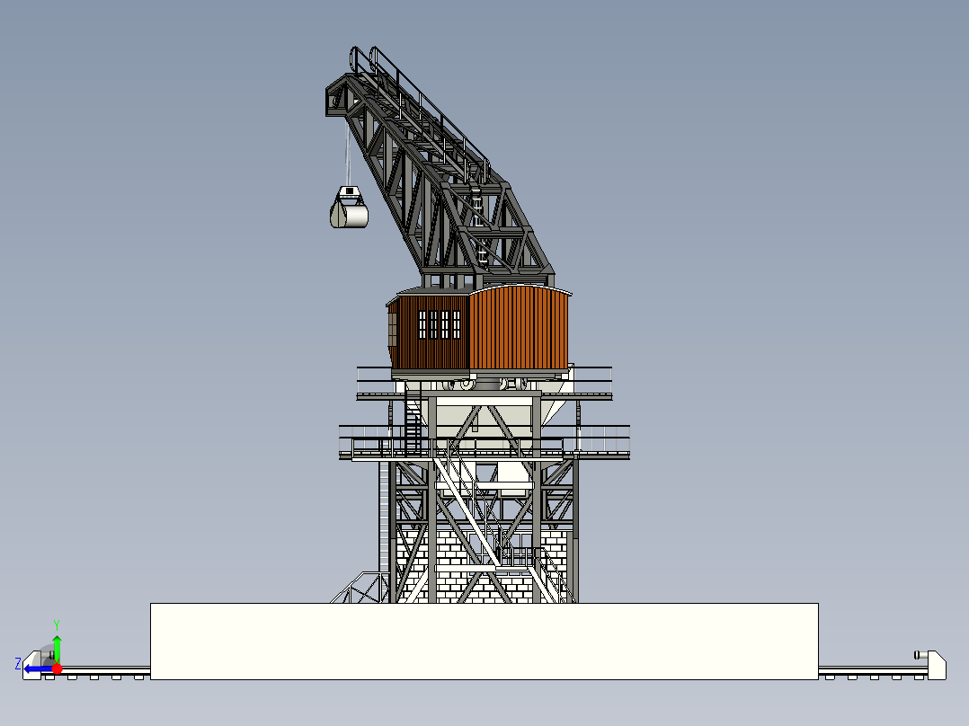 港口用大型吊车大重载搬运机抓手右视图
