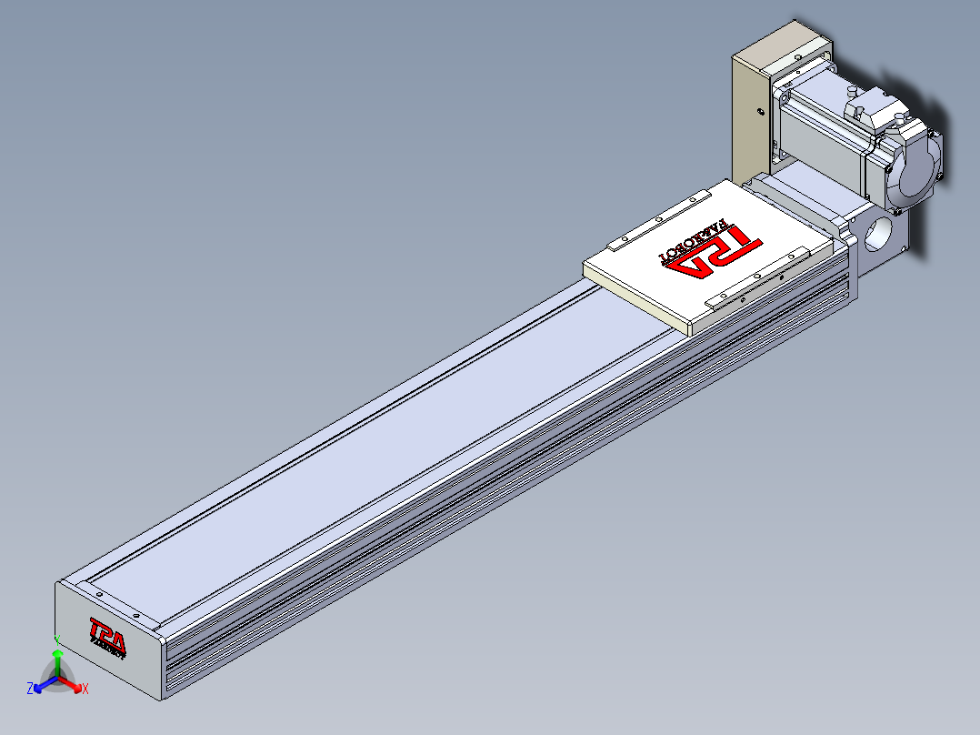 同步带全封闭直线模组TPA-HCB-110D-90-L500-RU-Y-P40-N3正等轴测图