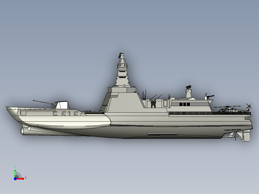 F515导弹驱逐舰前视图
