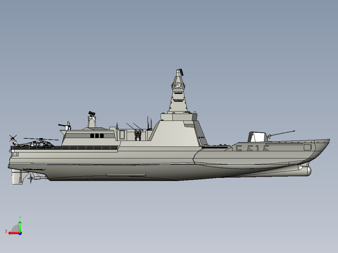 F515导弹驱逐舰后视图