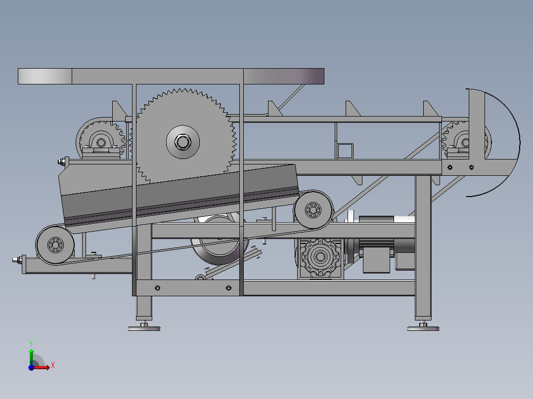 切割机（带传动、双切割盘）前视图