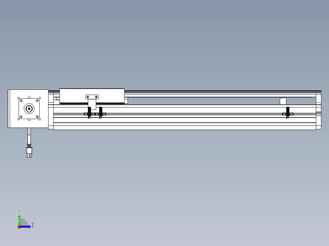 东锦同步带传动-直线滑台模组DH170B-L150-S350-BL-P400W-C3左视图