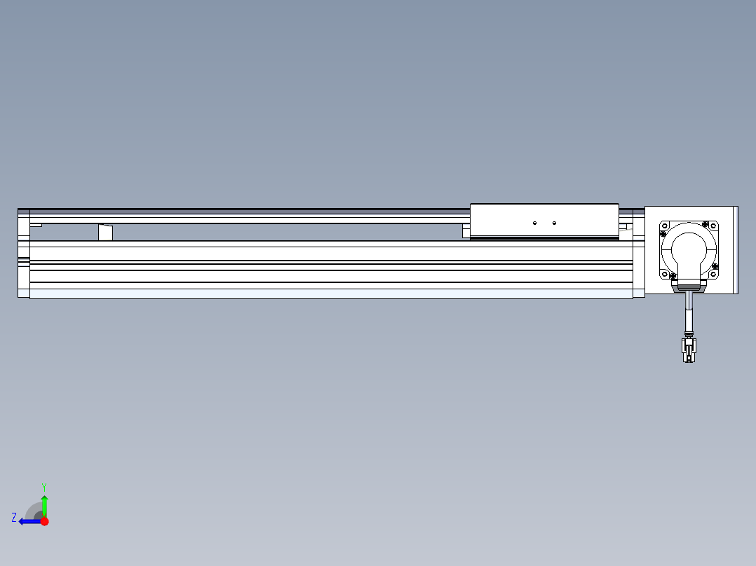 东锦同步带传动-直线滑台模组DH170B-L150-S350-BL-P400W-C3右视图