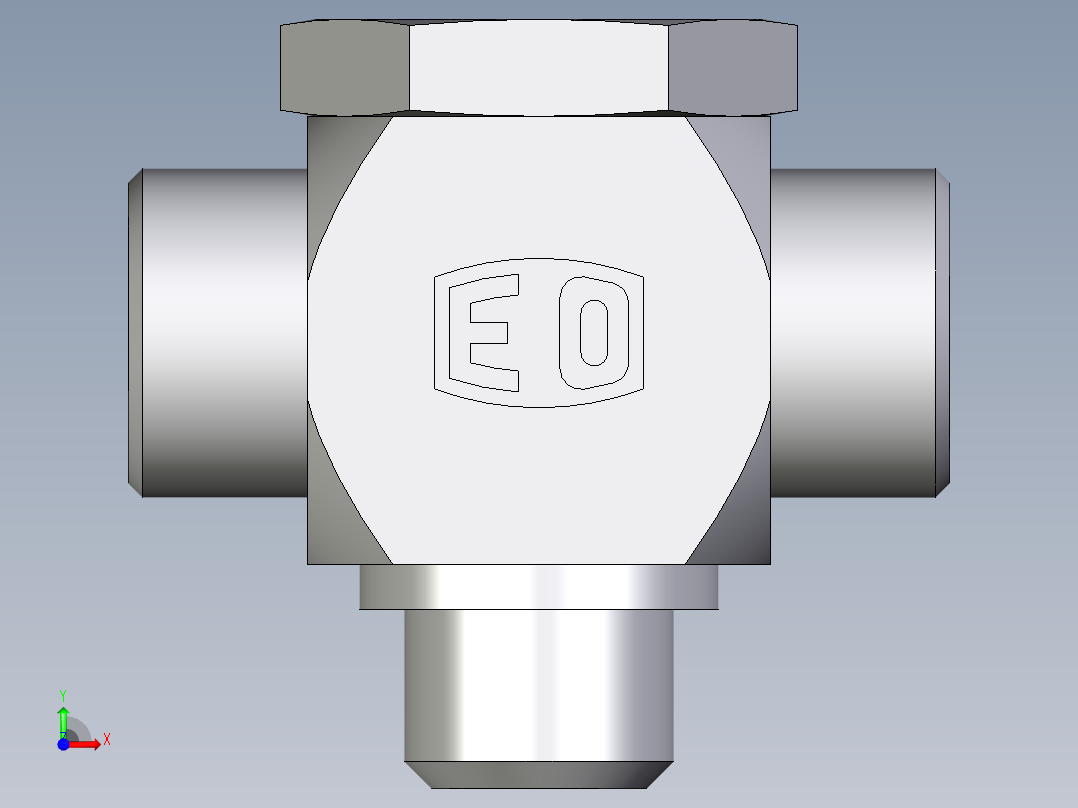 卡套式工业通用硬管接头EO_High_pressure_banjo_tee_TH15LMKDSOMDCF前视图