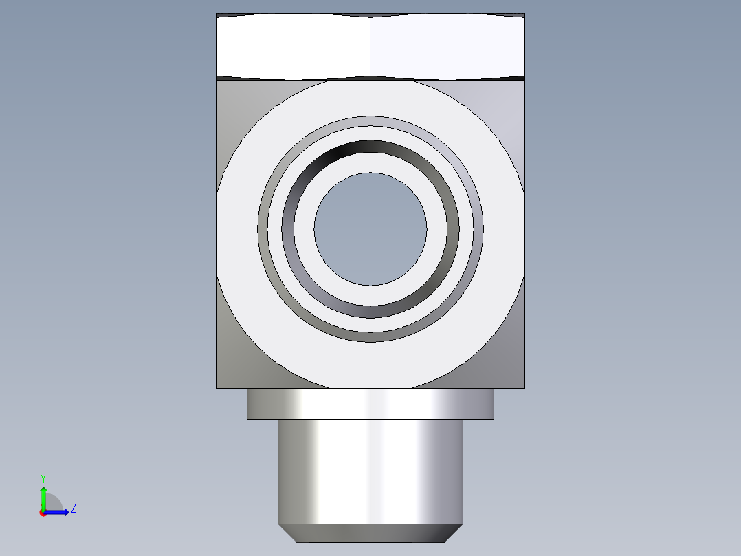 卡套式工业通用硬管接头EO_High_pressure_banjo_tee_TH15LMKDSOMDCF左视图