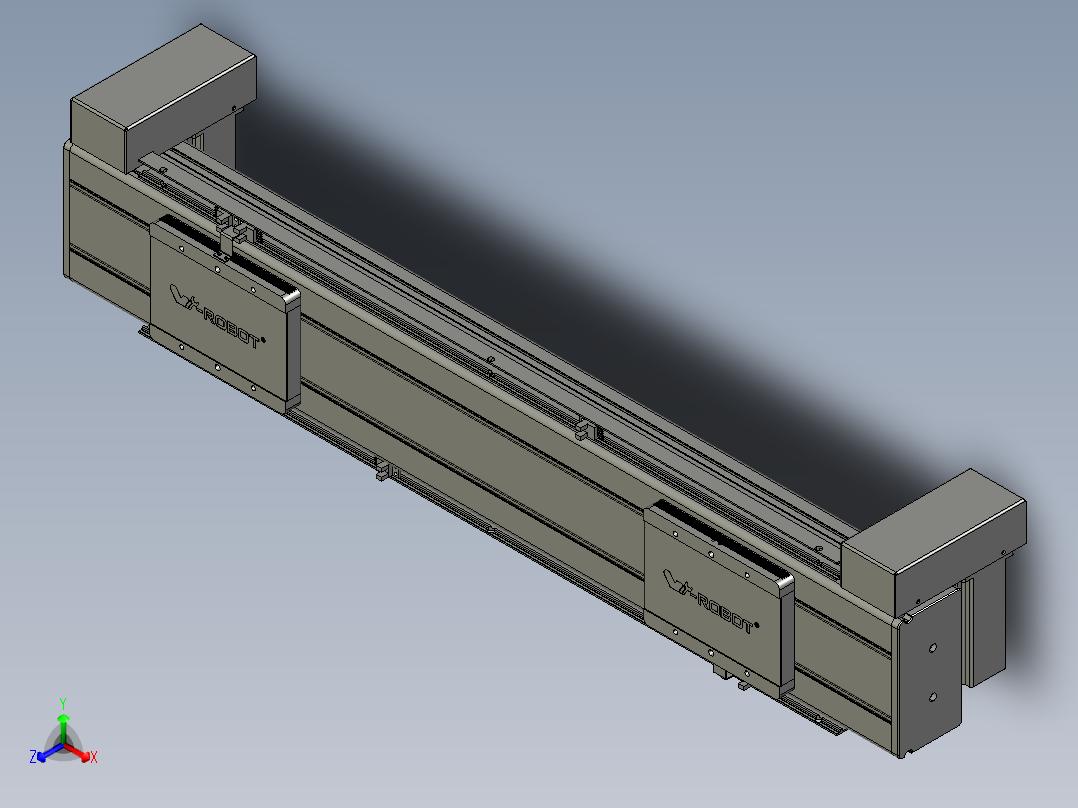威洛博双电机滑台-VBC14S2-L50-S400-BD-P40-C6正等轴测图