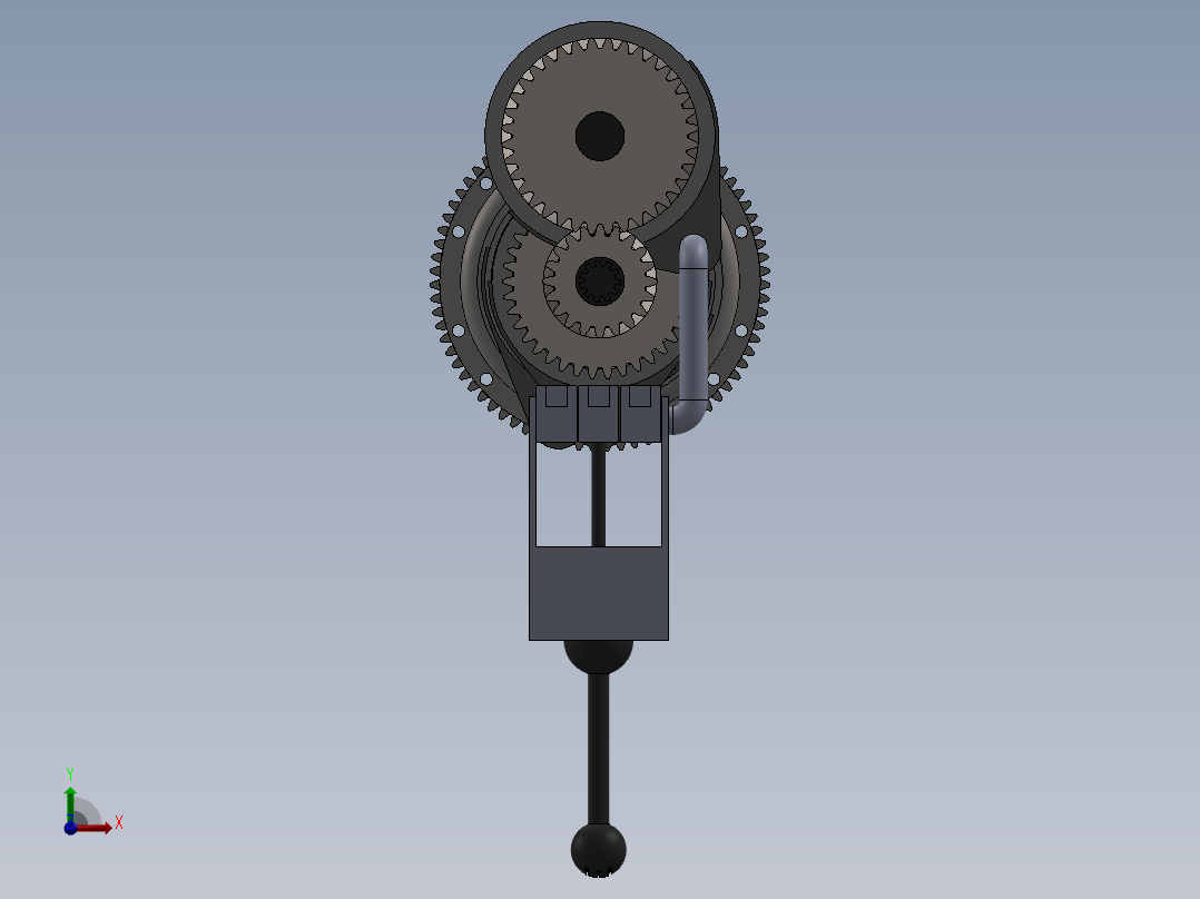 变速箱齿轮结构前视图