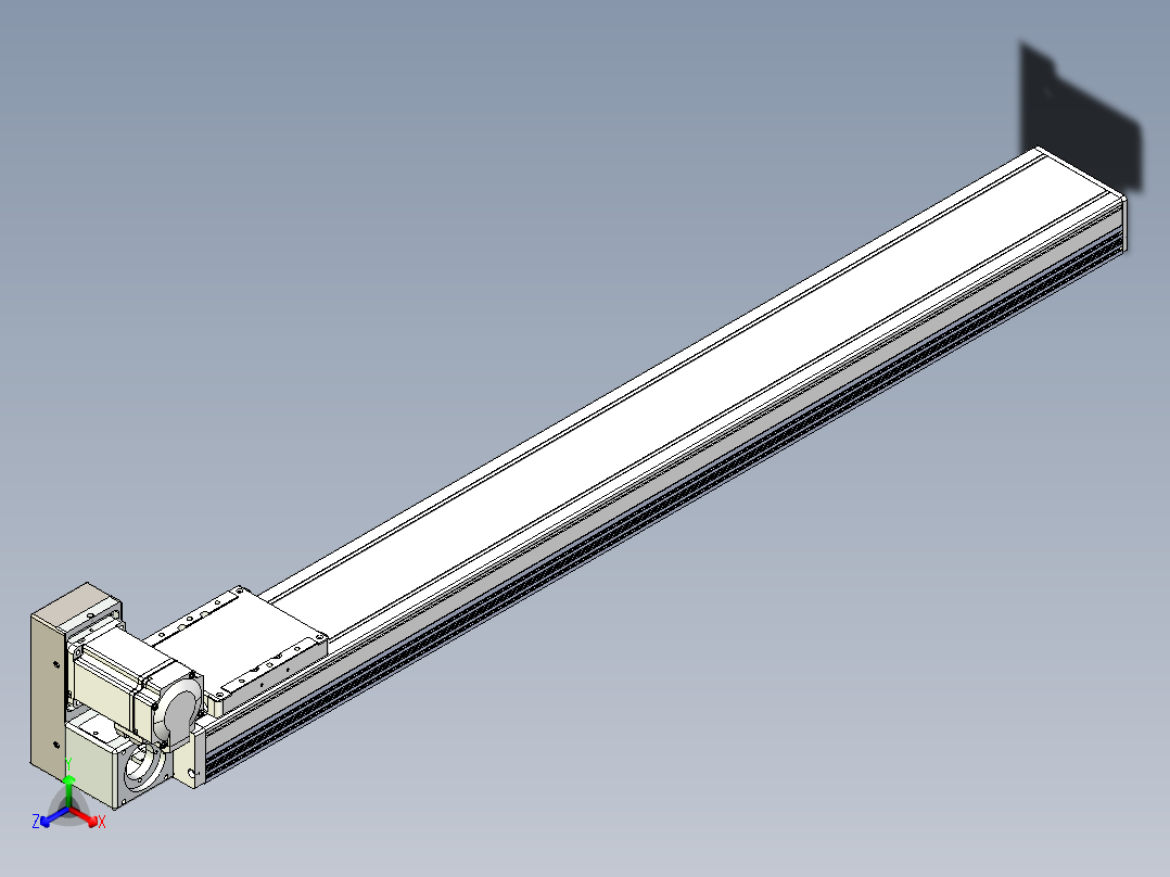 同步带全封闭直线模组TPA-HCB-105D-90-L850-LU-C-P20-N3主视图