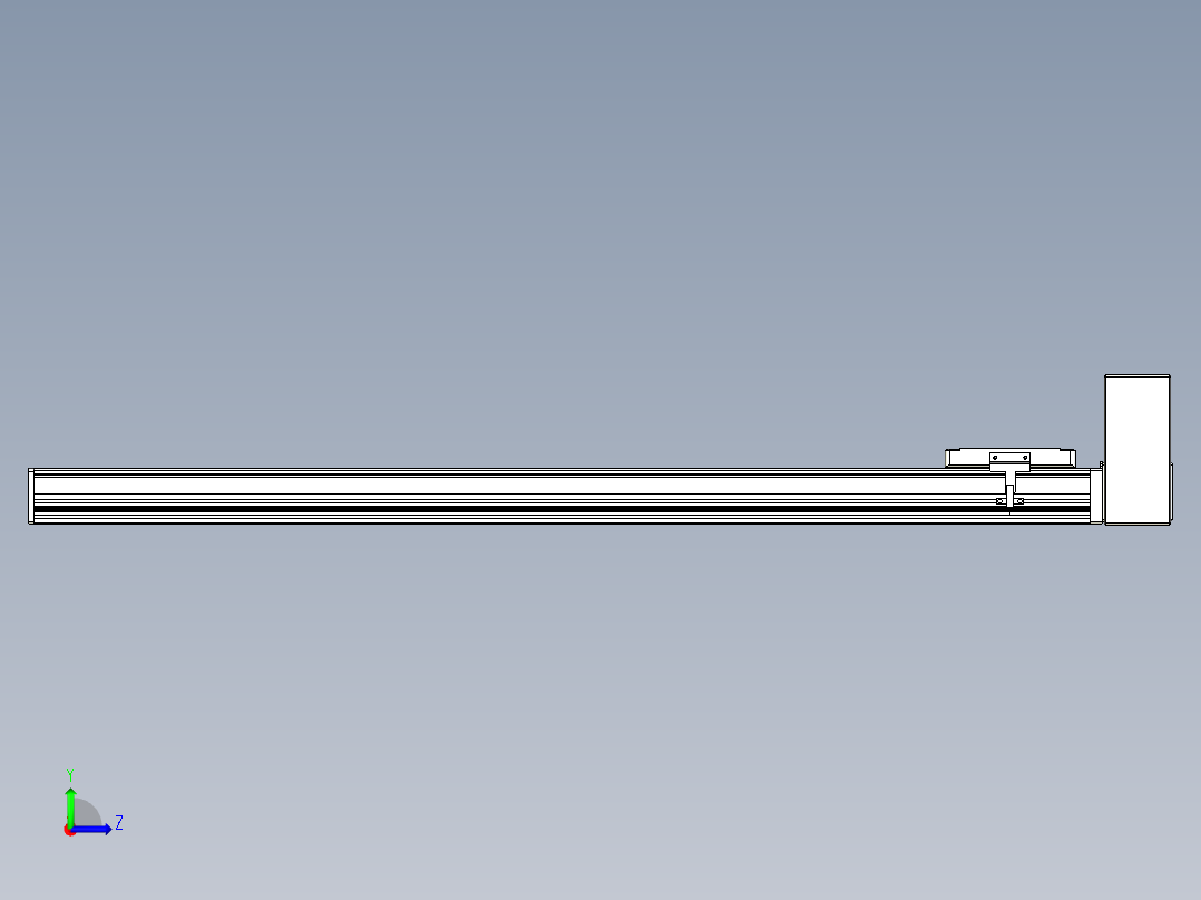 同步带全封闭直线模组TPA-HCB-105D-90-L850-LU-C-P20-N3左视图
