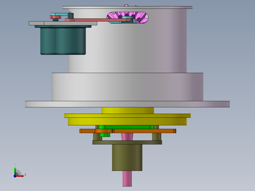 位置可调圆盘输出前视图
