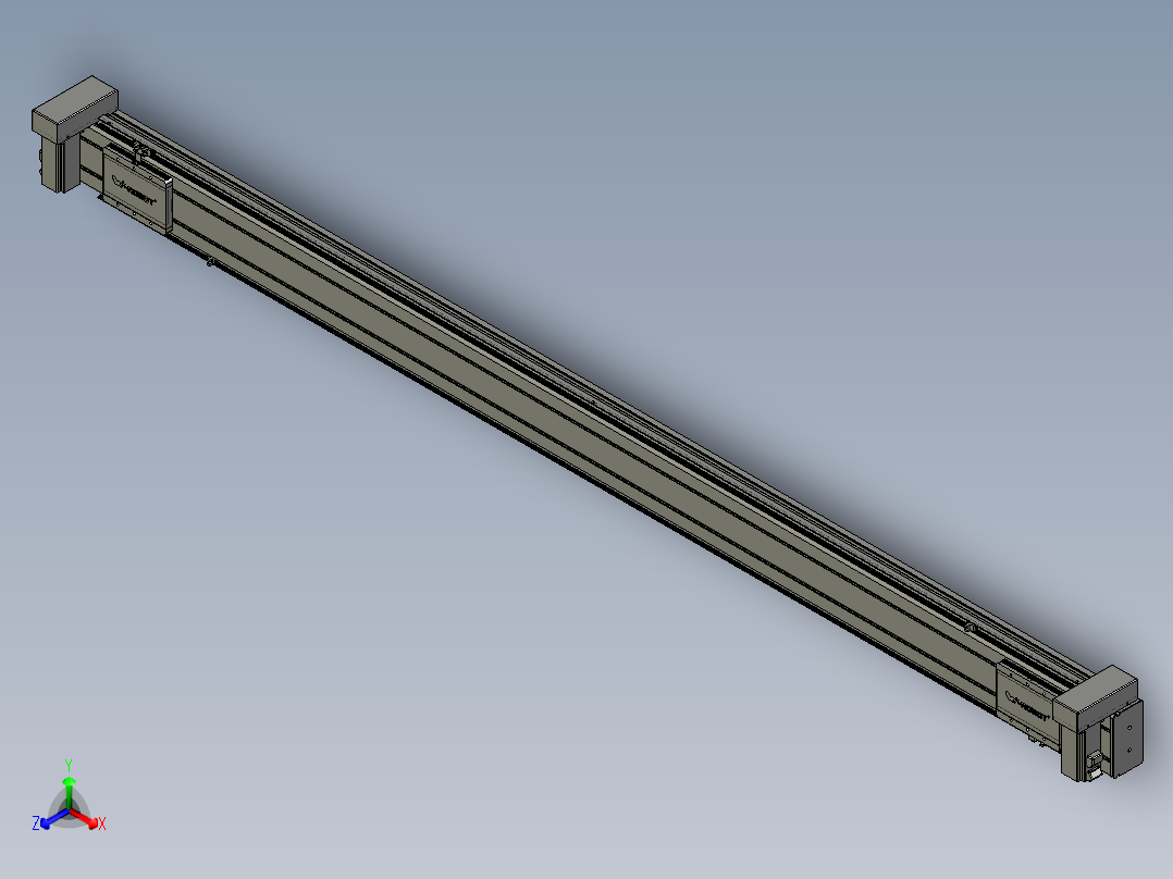 威洛博双电机滑台-VBC14S2-L50-S2100-BU-P40-C6正等轴测图
