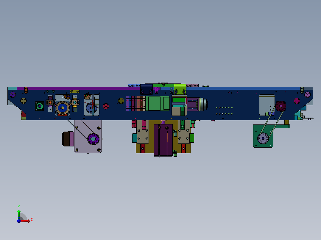 0.9米宽度可调输送机构前视图