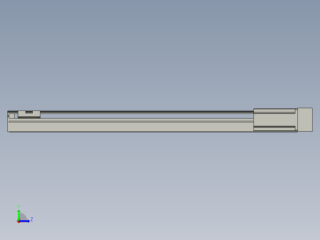 直线模组LHA6-S650-R-200W(16丝杆)设计图纸左视图