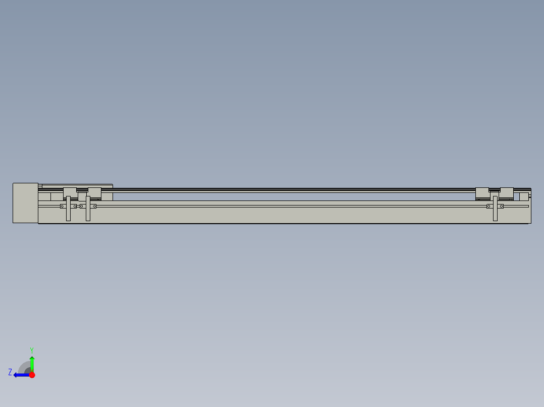 直线模组LHA6-S650-R-200W(16丝杆)设计图纸右视图