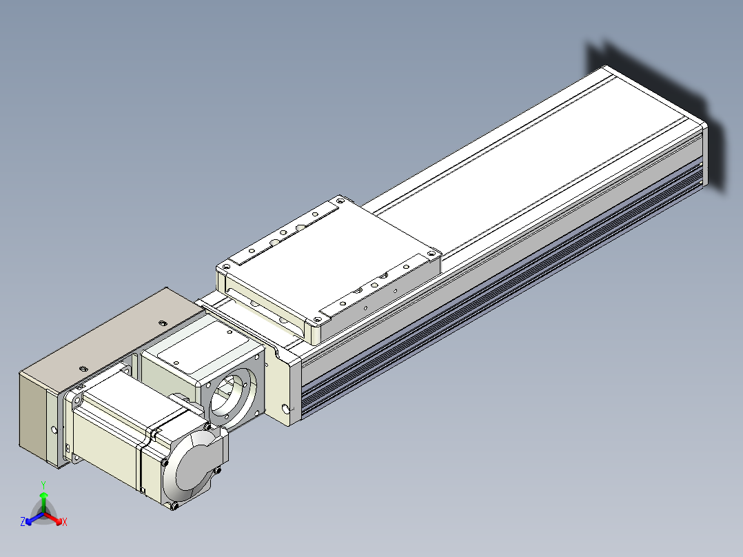 同步带全封闭直线模组TPA-HCB-105D-90-L200-ML-C-P20-N3正等轴测图