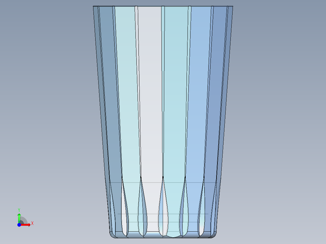透明玻璃杯模型前视图
