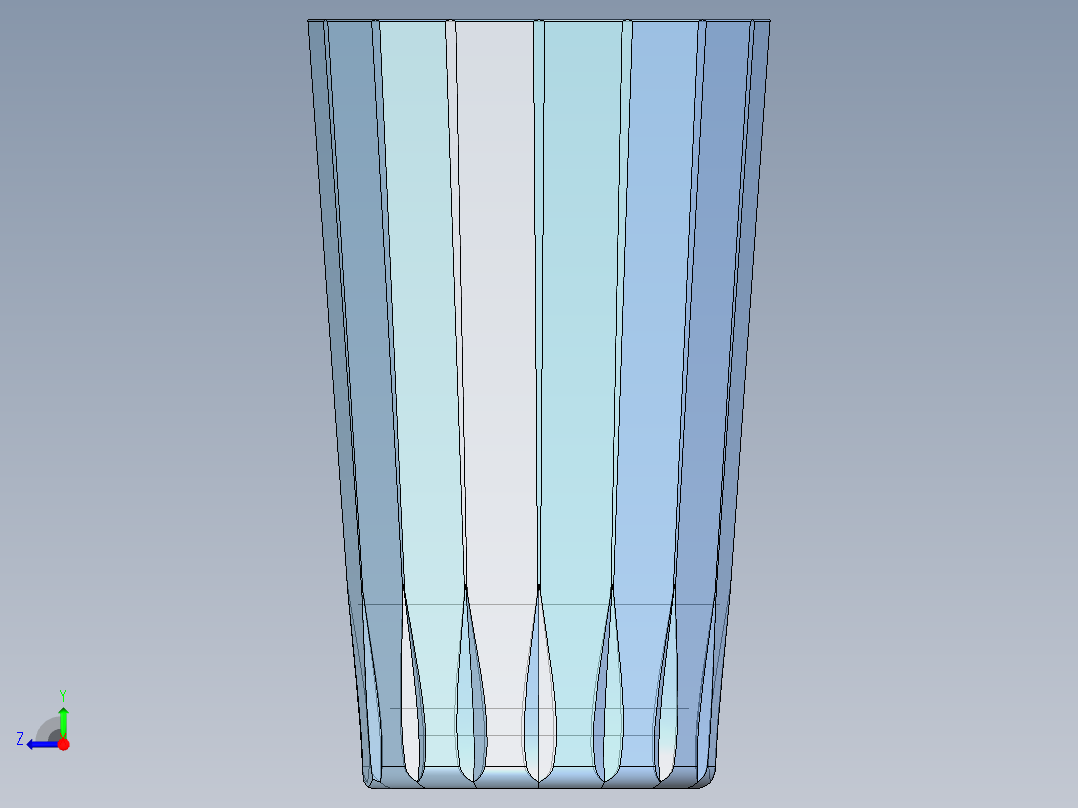透明玻璃杯模型右视图