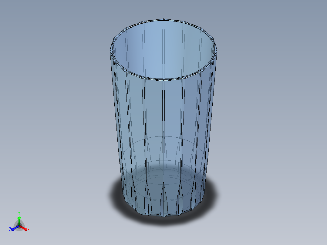 透明玻璃杯模型正等轴测图