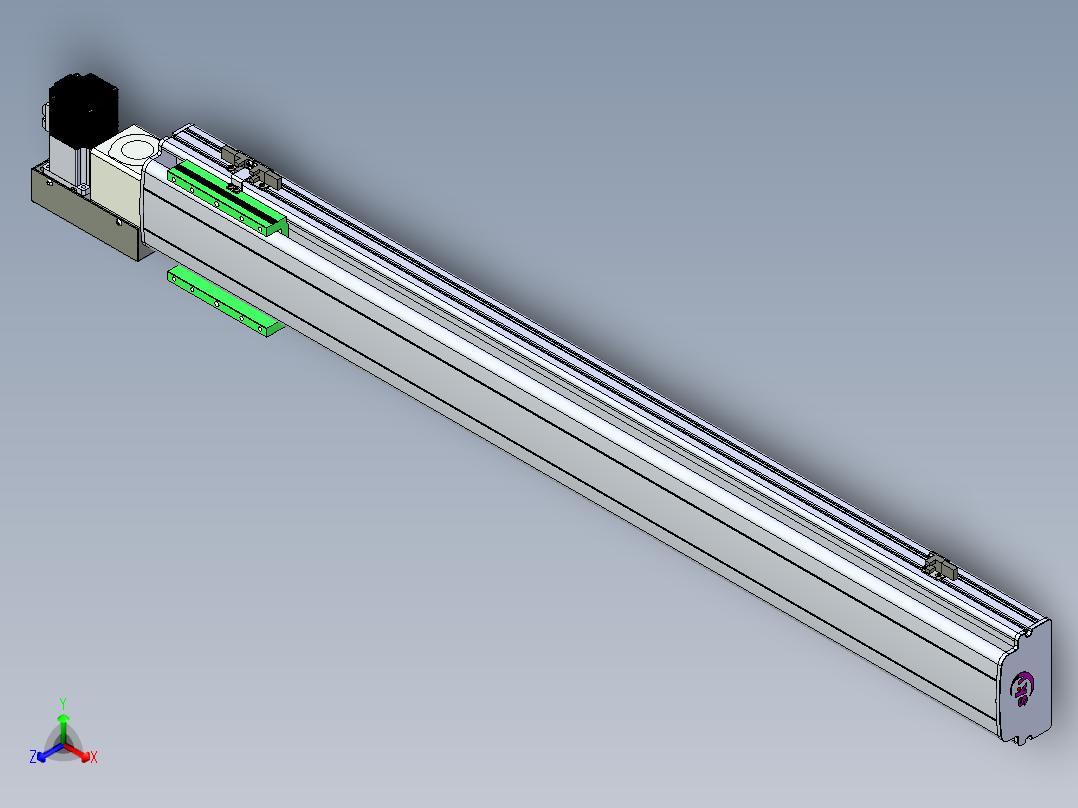 同步带滑台-半封闭B13H-L45-S950-L-P40-D3主视图