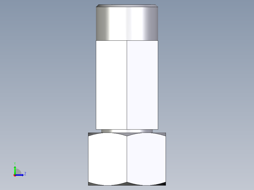 卡套式工业通用硬管接头EO_Swivel_nut_run_tee_EL16SOMD71左视图