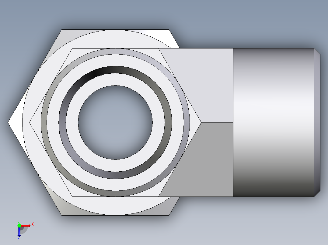 卡套式工业通用硬管接头EO_Swivel_nut_run_tee_EL16SOMD71俯视图