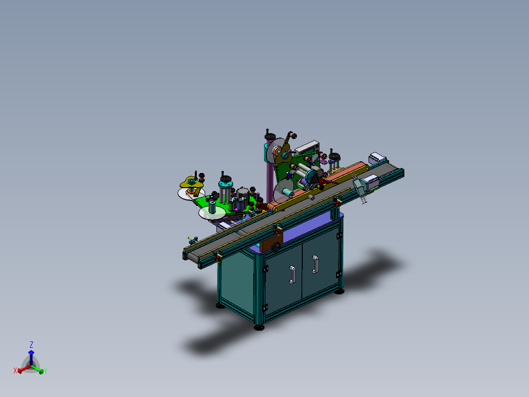 九十度转角贴标机总装主视图