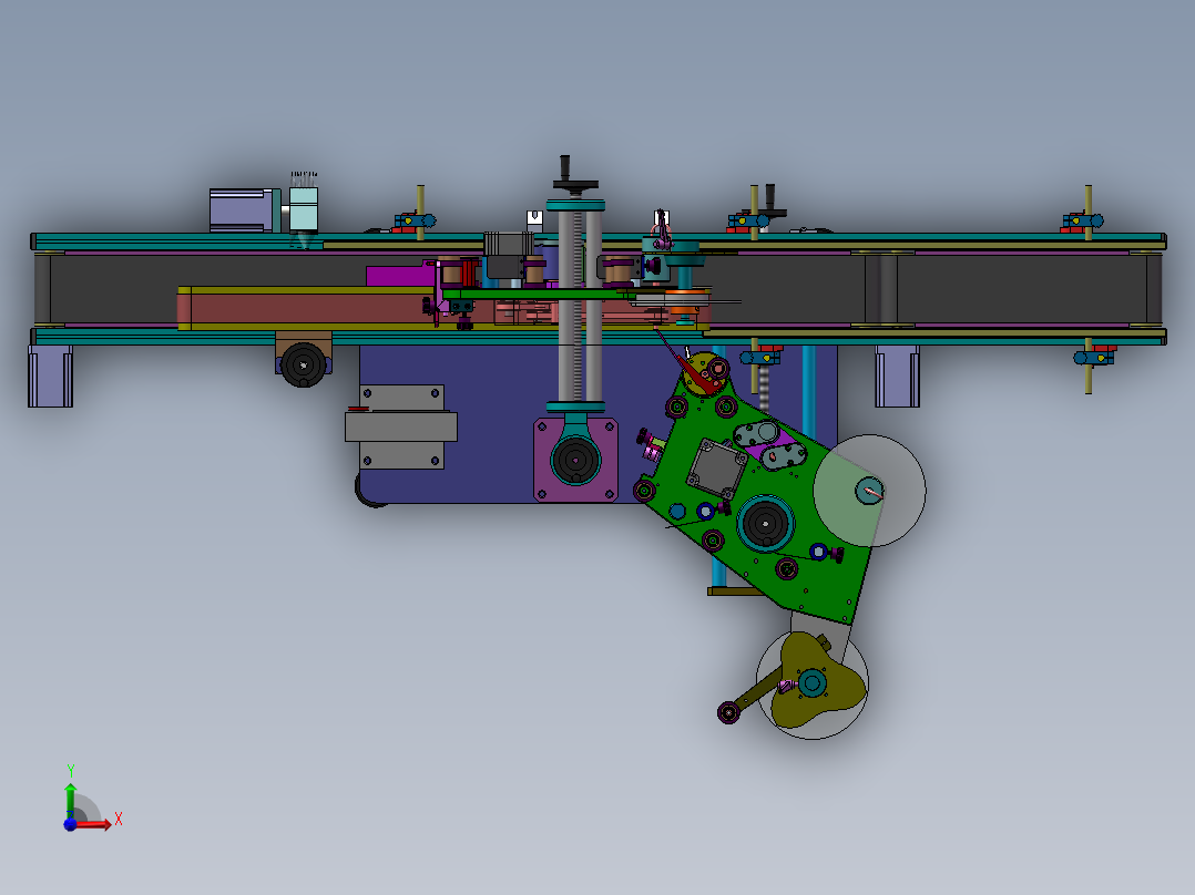 九十度转角贴标机总装前视图