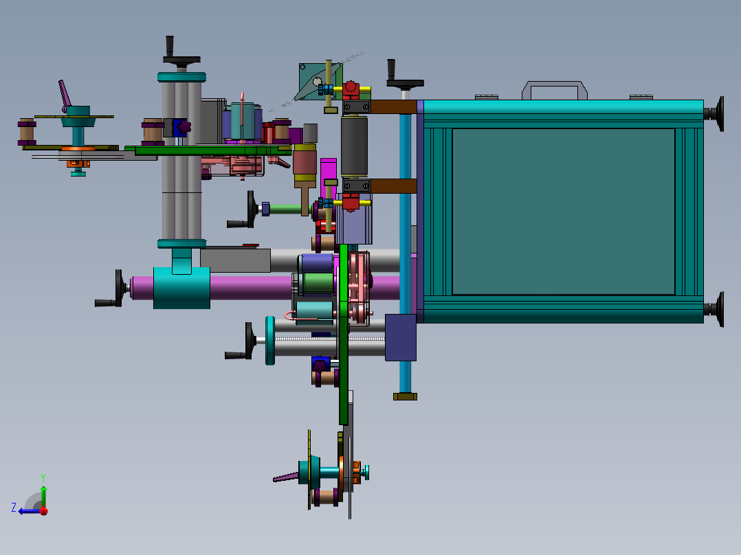 九十度转角贴标机总装右视图