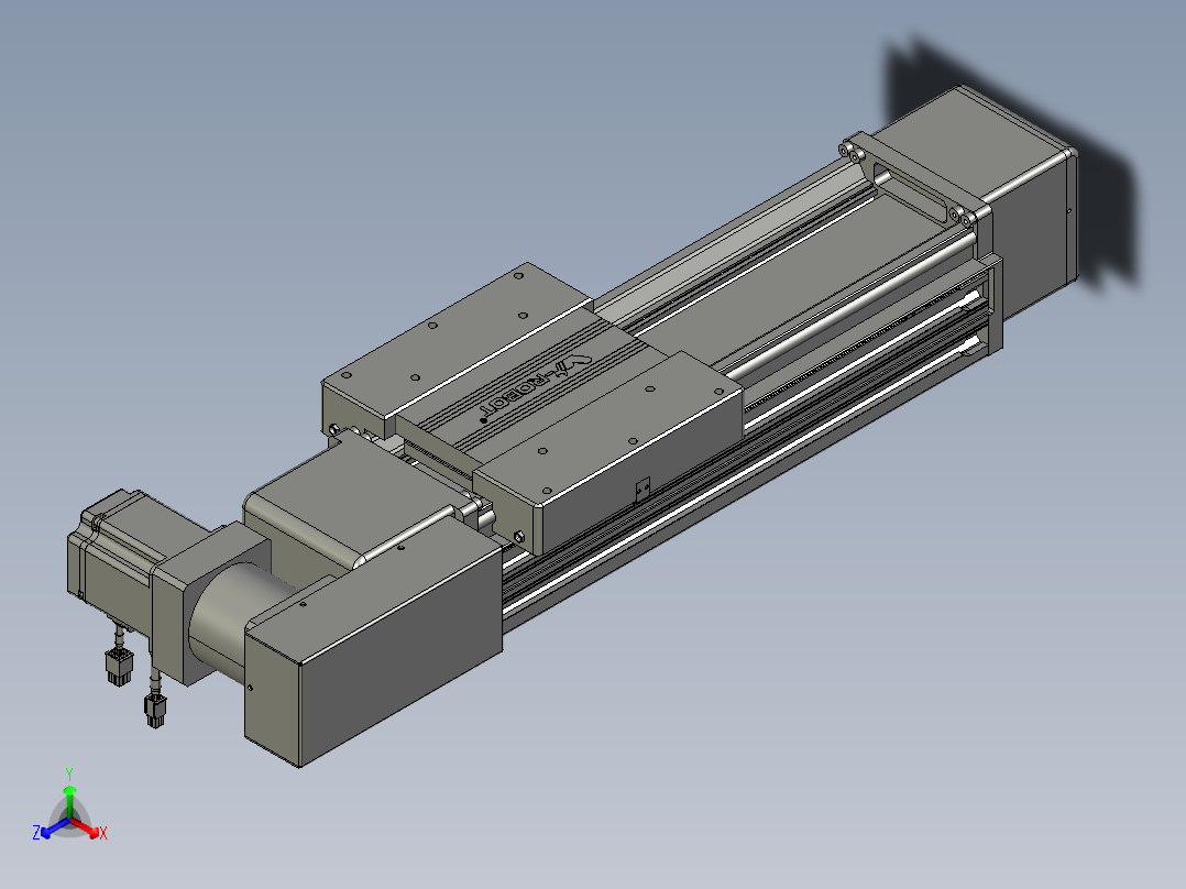 威洛博直线电机模组EB16-L208-S250-BL-ZP75-MS3-5K正等轴测图