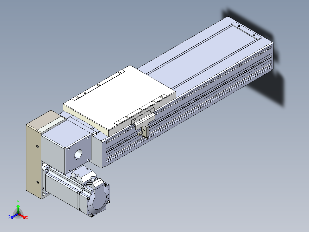 同步带全封闭直线模组TPA-HCB-120D-90-L200-LP-Y-P40-N3正等轴测图