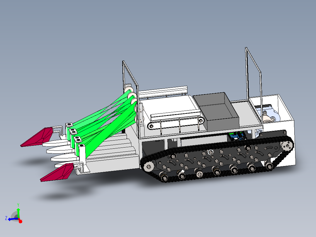 蔬菜收割机不全主视图