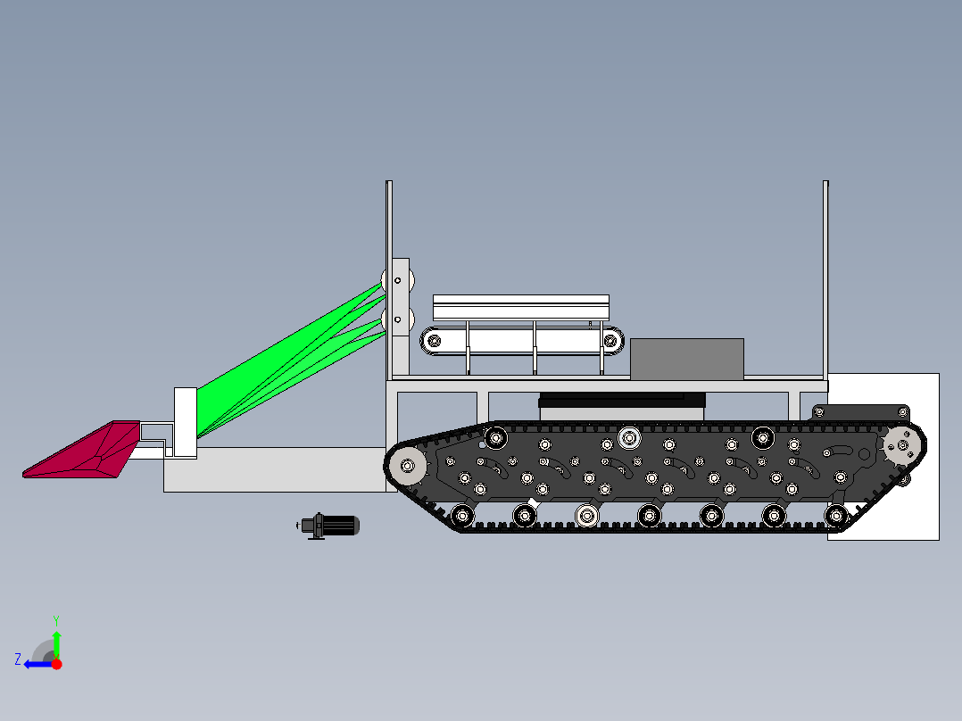 蔬菜收割机不全右视图