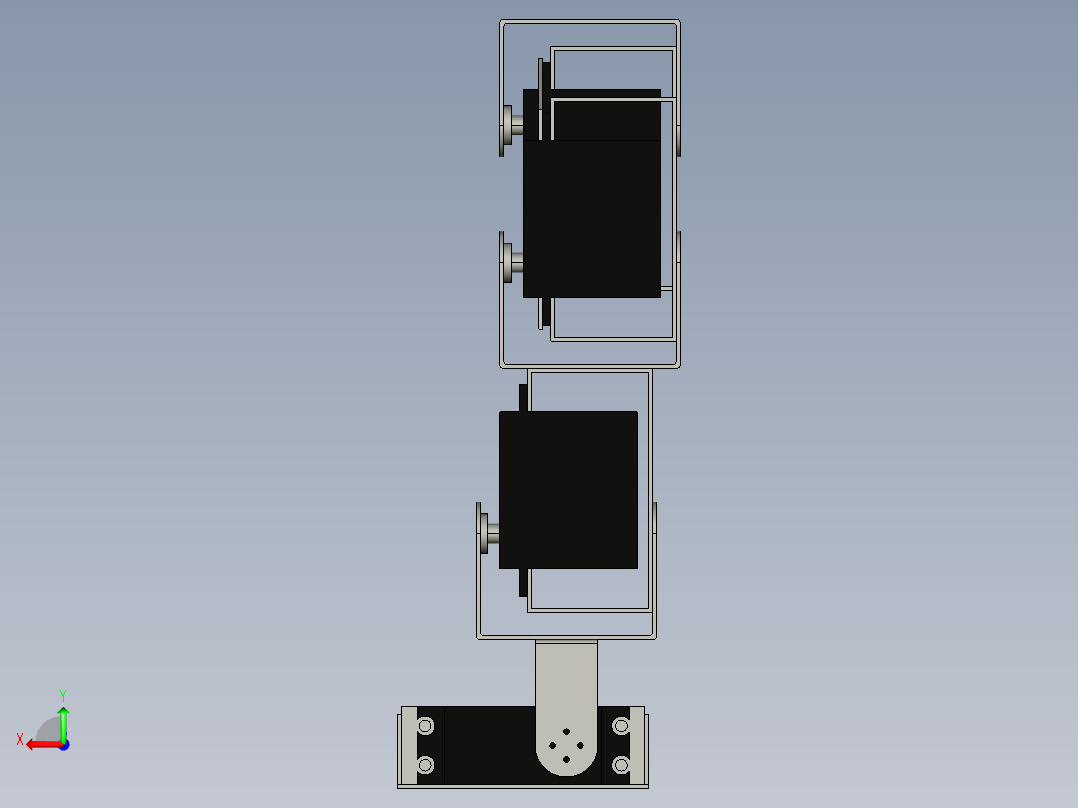 形仿生机器人双足行走机构设计【PROE】带电路图后视图