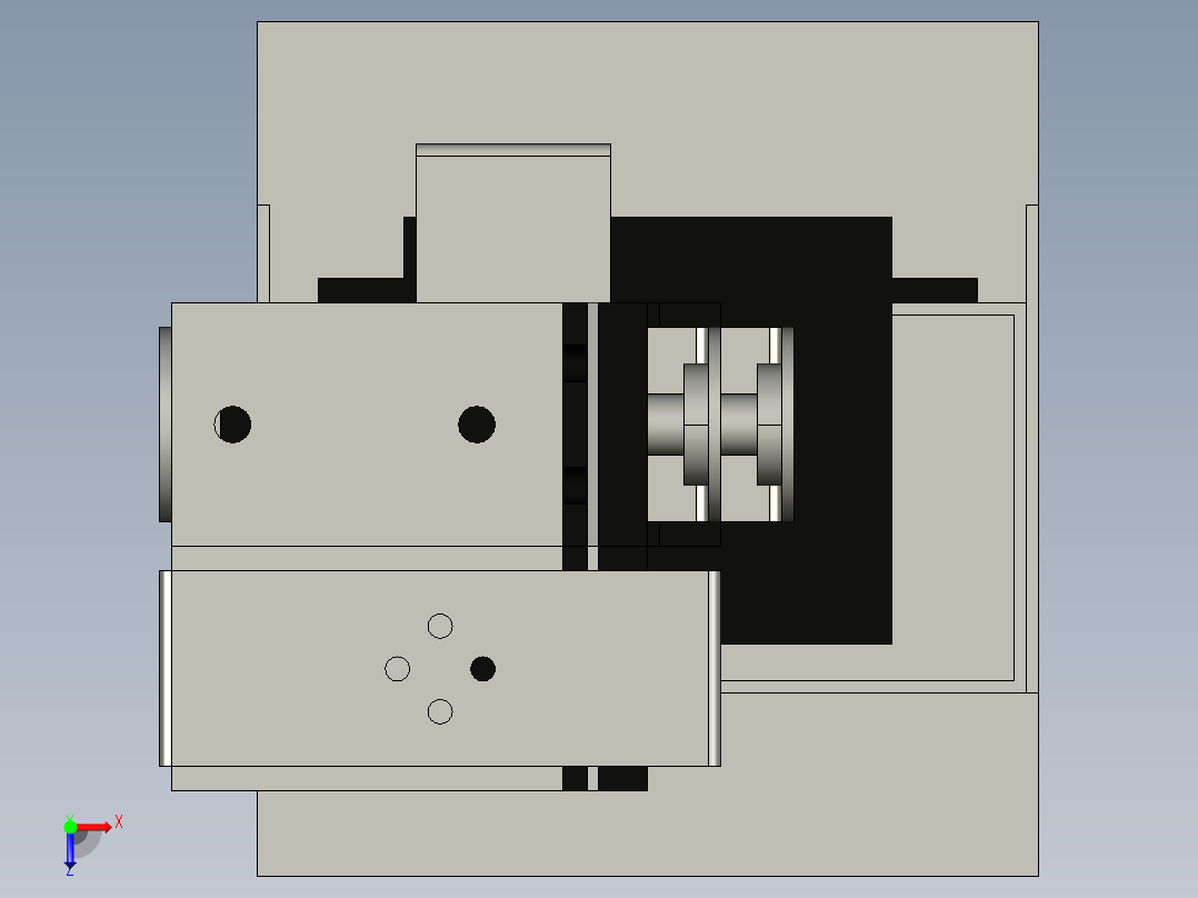 形仿生机器人双足行走机构设计【PROE】带电路图俯视图