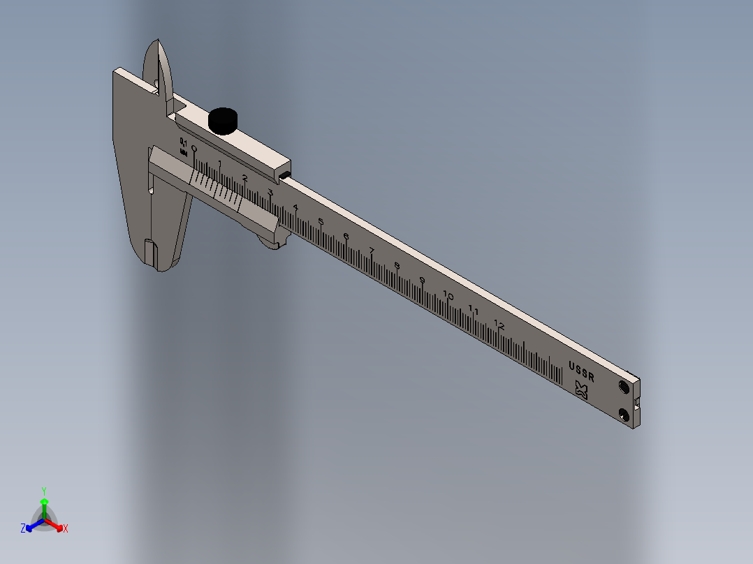 游标卡尺正等轴测图