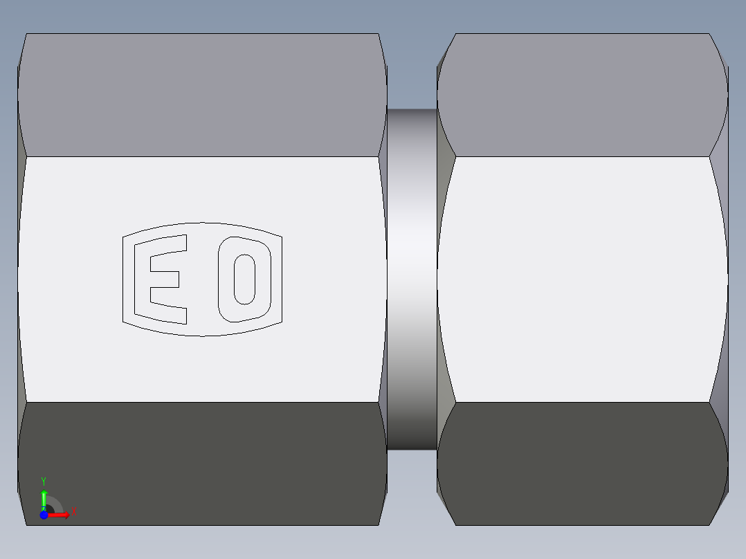 卡套式工业通用硬管接头EO_Swivel_connector_GAI16ZSRCF前视图